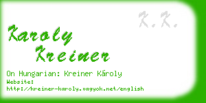 karoly kreiner business card