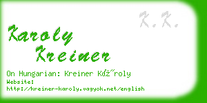 karoly kreiner business card